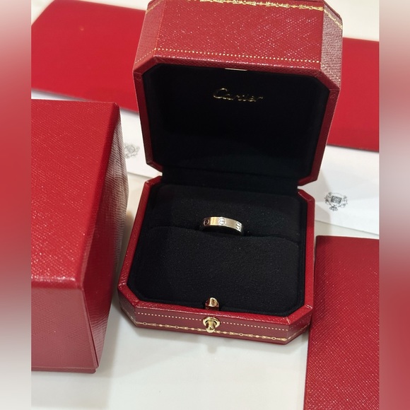 Cartier LOVE 18k White Gold 3.5mm Wedding Band Ring Size 49 US 4.75 Box Receipt - Picture 2 of 7